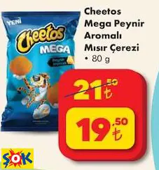 CHEETOS MEGA PEYNİR AROMALI MISIR ÇEREZİ 80 G